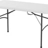 Folding Table 6 seater in UAE. White folding table with black metal legs on a white background.
